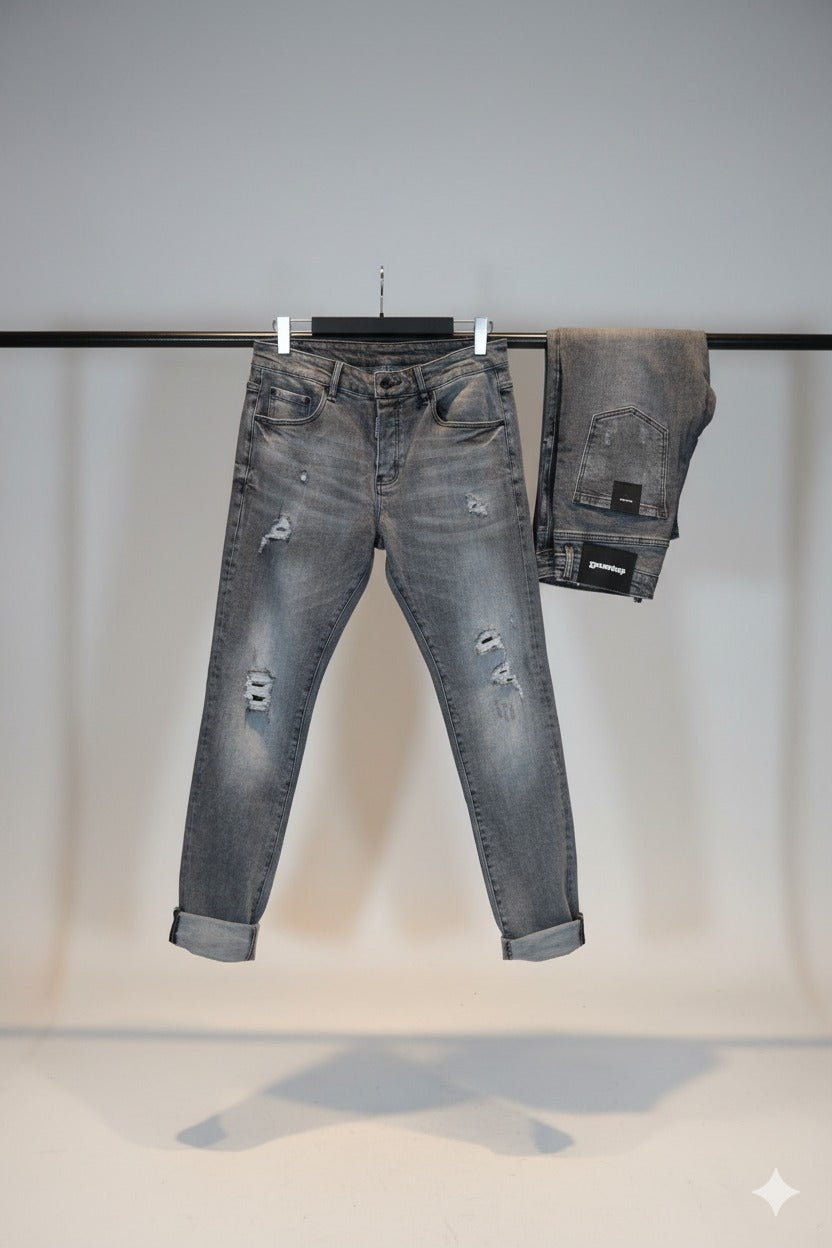 Jean Gris con Desgastes y Estilo Urbano