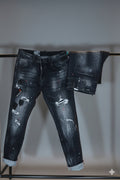 Jean Negro con Desgastes y Detalles Únicos