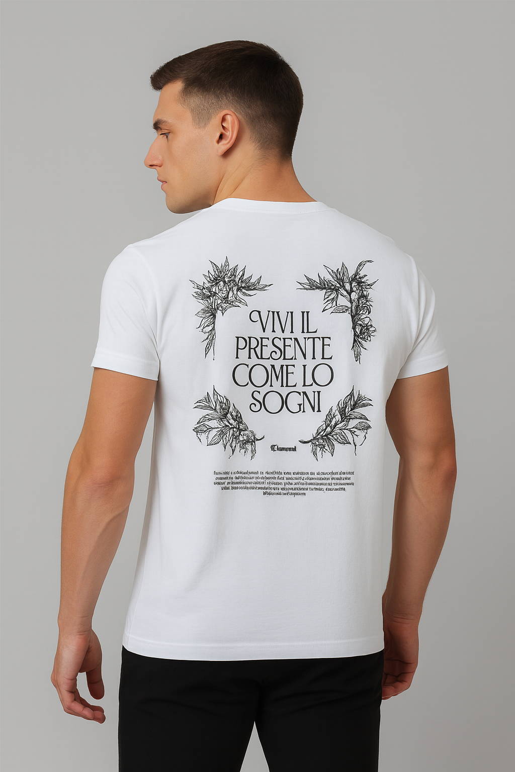 Camiseta Blanca “Vivi il Presente” Clement