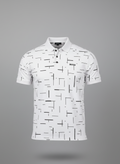 POLO BLANCA RAYAS GEOMETRICAS