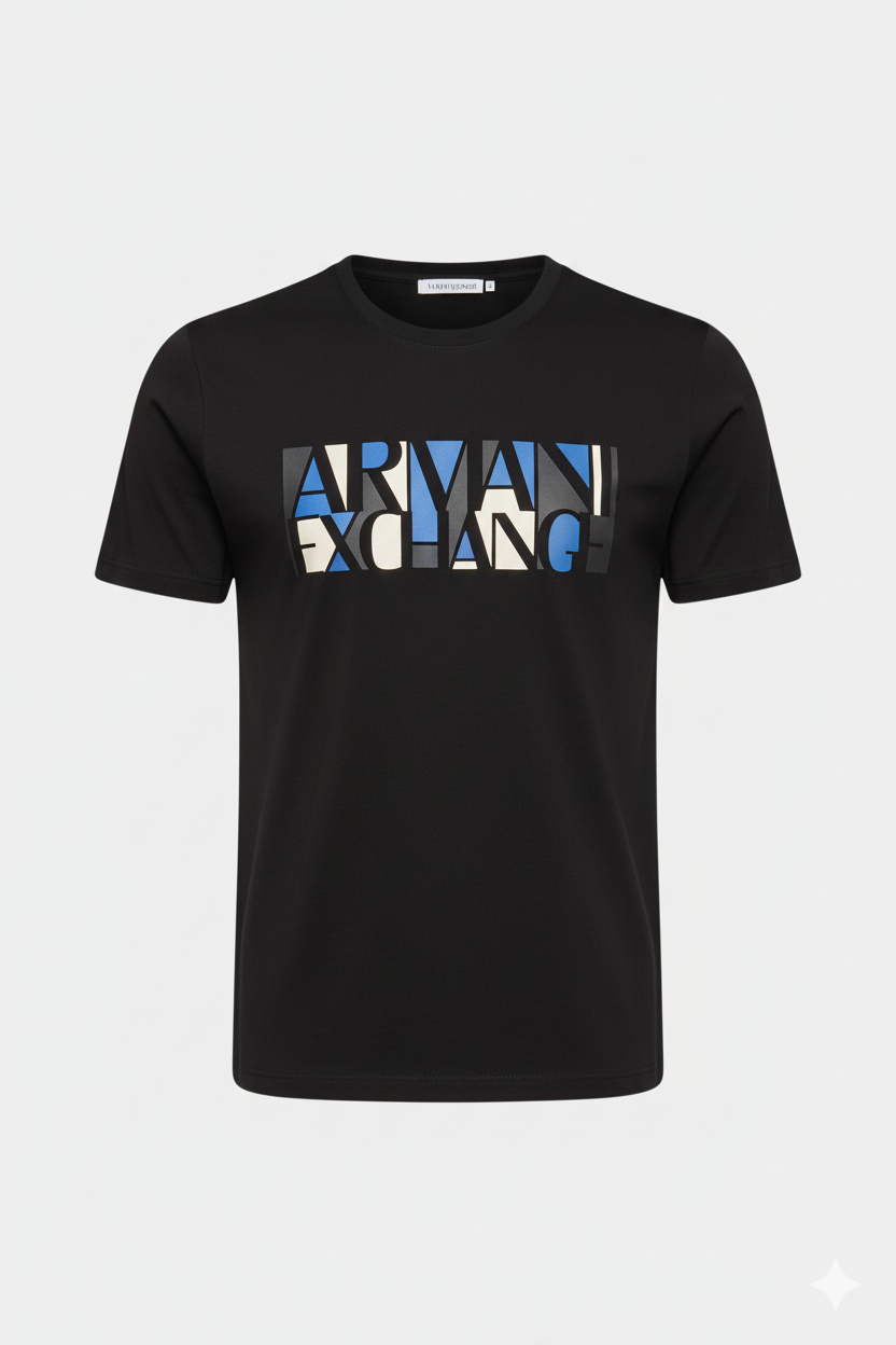 Camiseta Negra Estampada Estilo Moderno