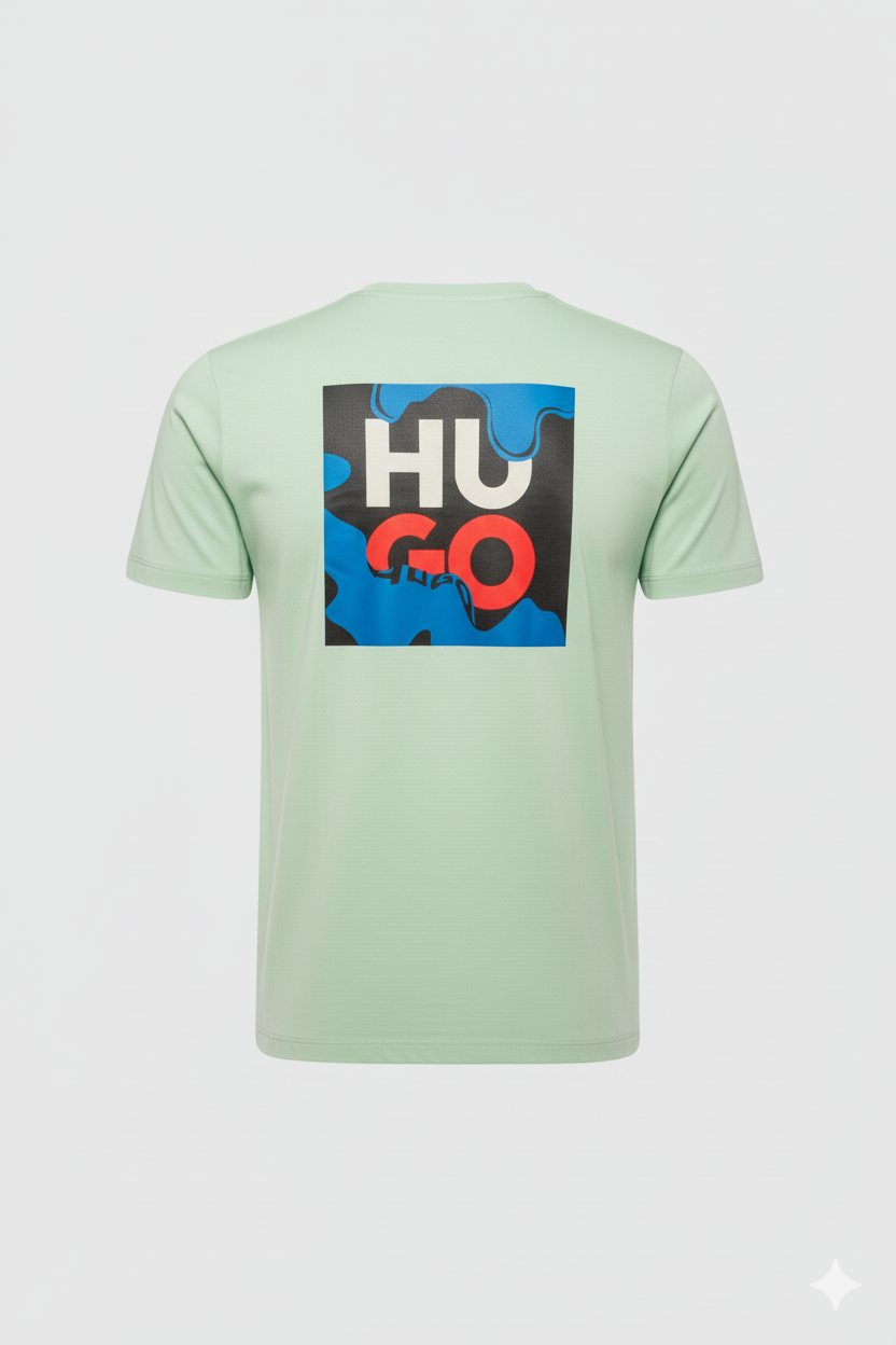 Camiseta Verde Hombre – Estilo Gráfico Moderno