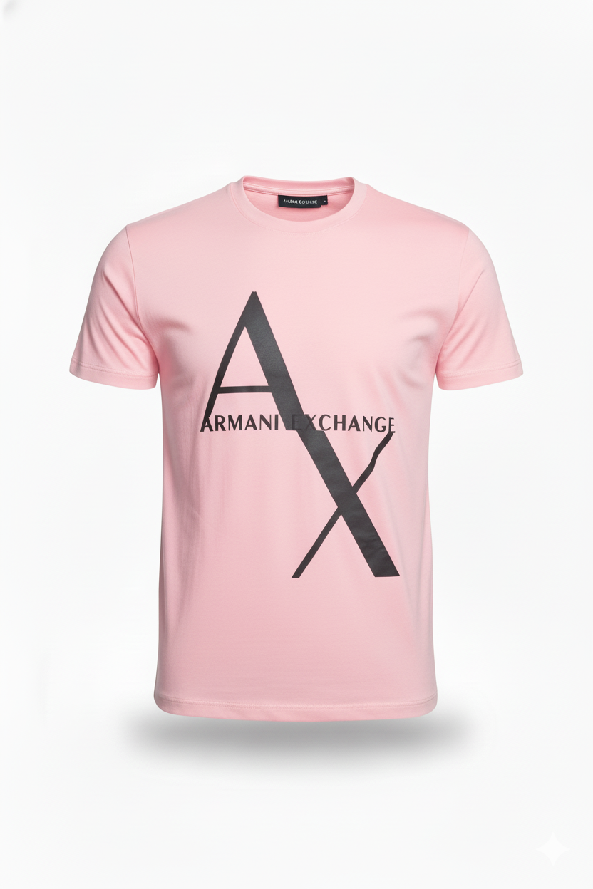 Camiseta rosada con diseño gráfico frontal