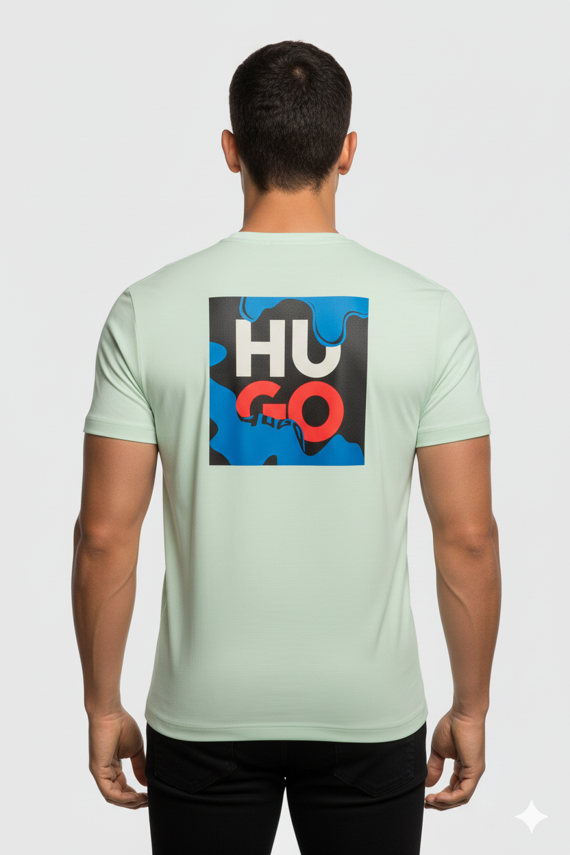 Camiseta Verde Hombre – Estilo Gráfico Moderno
