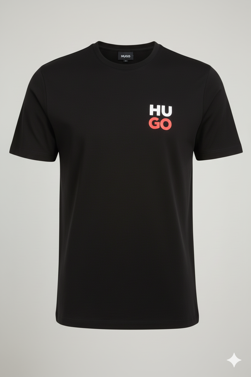 Camiseta negro Hombre – Estilo Gráfico Moderno