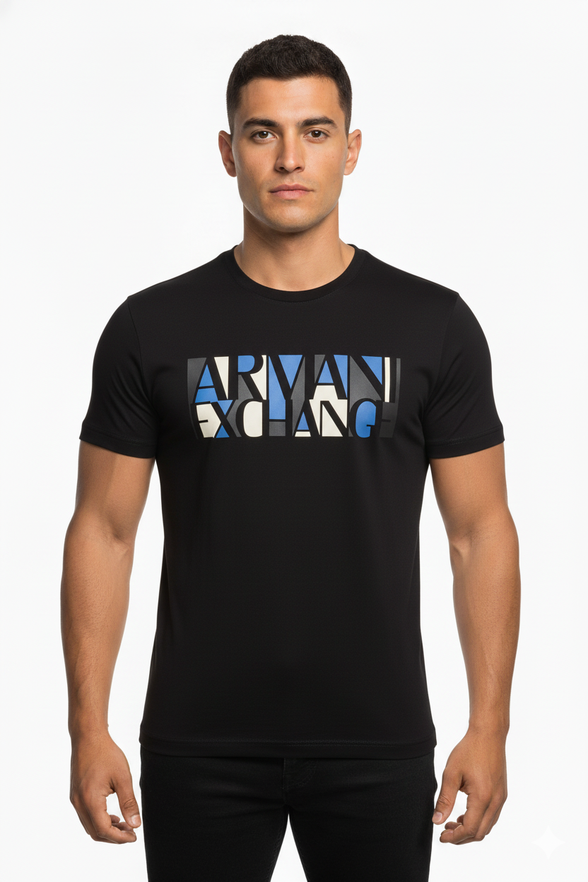 Camiseta Negra Estampada Estilo Moderno