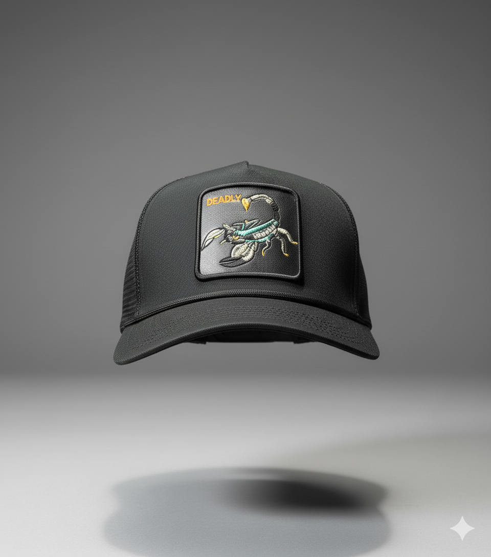 Gorra Premium Negra con Escorpión Bordado