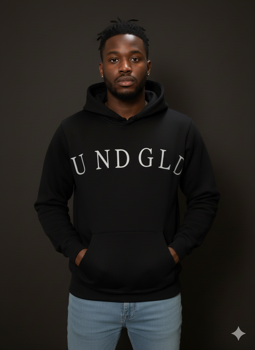 Buzo Negro Oversize con Diseño Minimalista – Estilo Urbano Contemporáneo