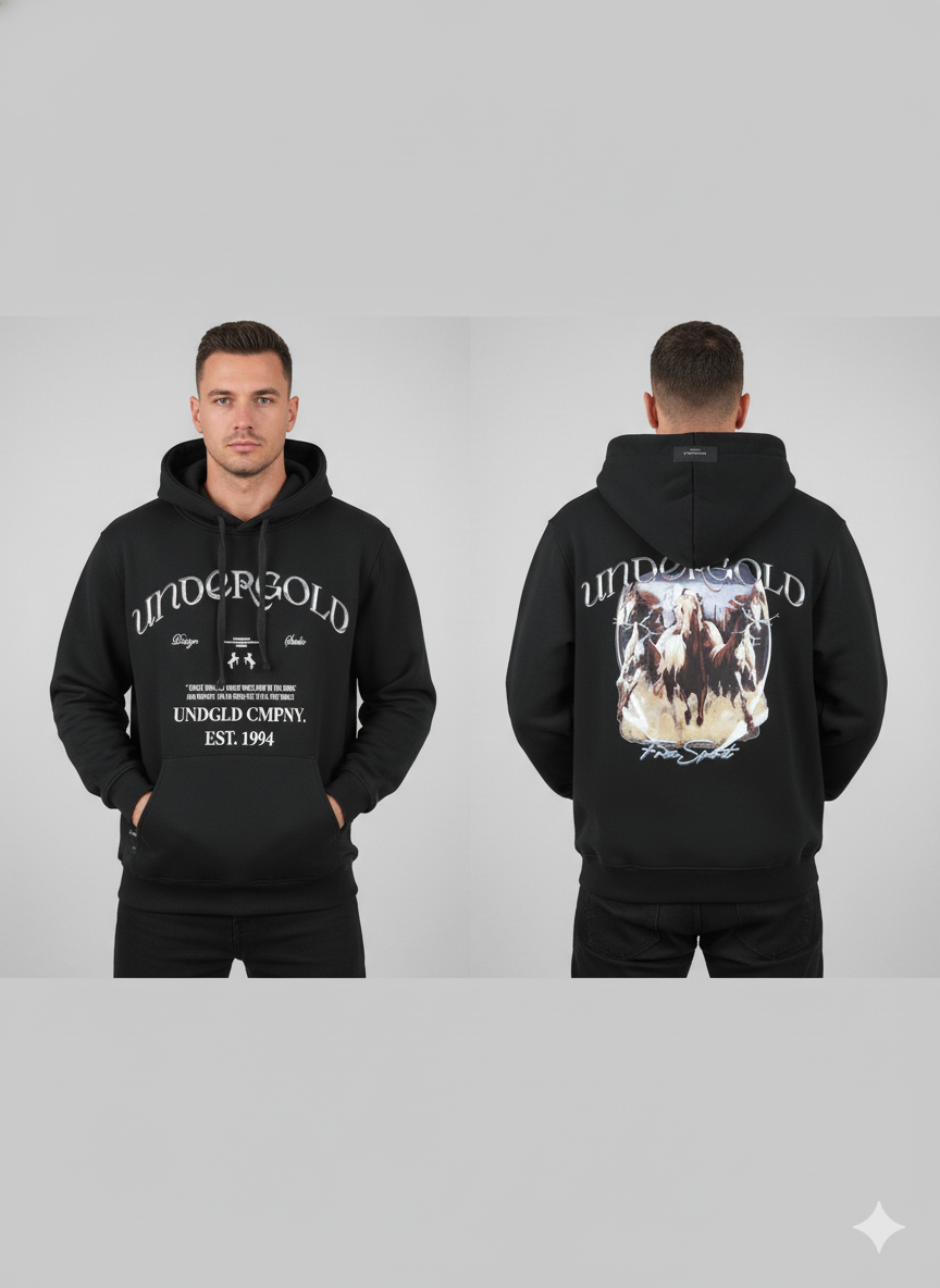 Buzo Negro Oversize – Espíritu Libre y Estilo Vintage