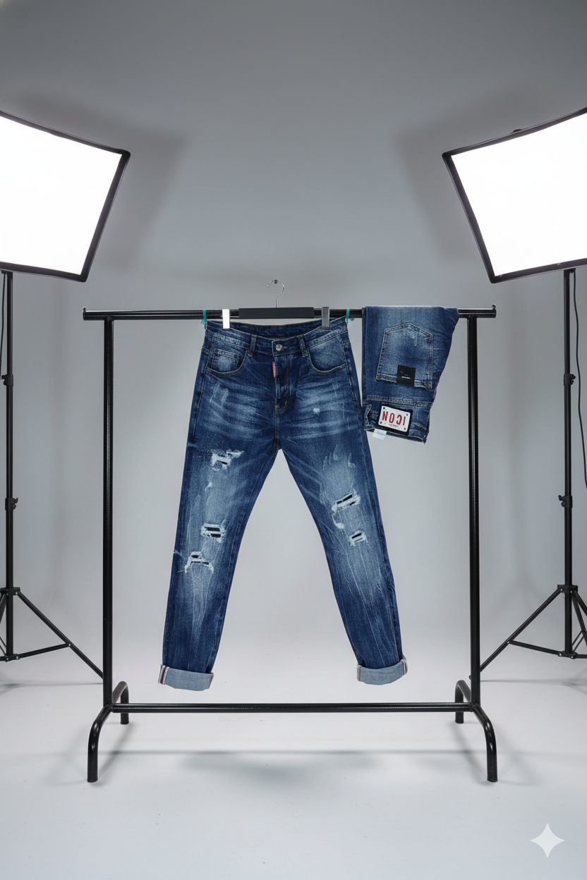 Jean Azul Roto Estilo Urbano