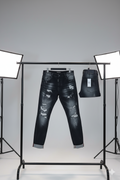 Jean Negro Roto con Estilo Street