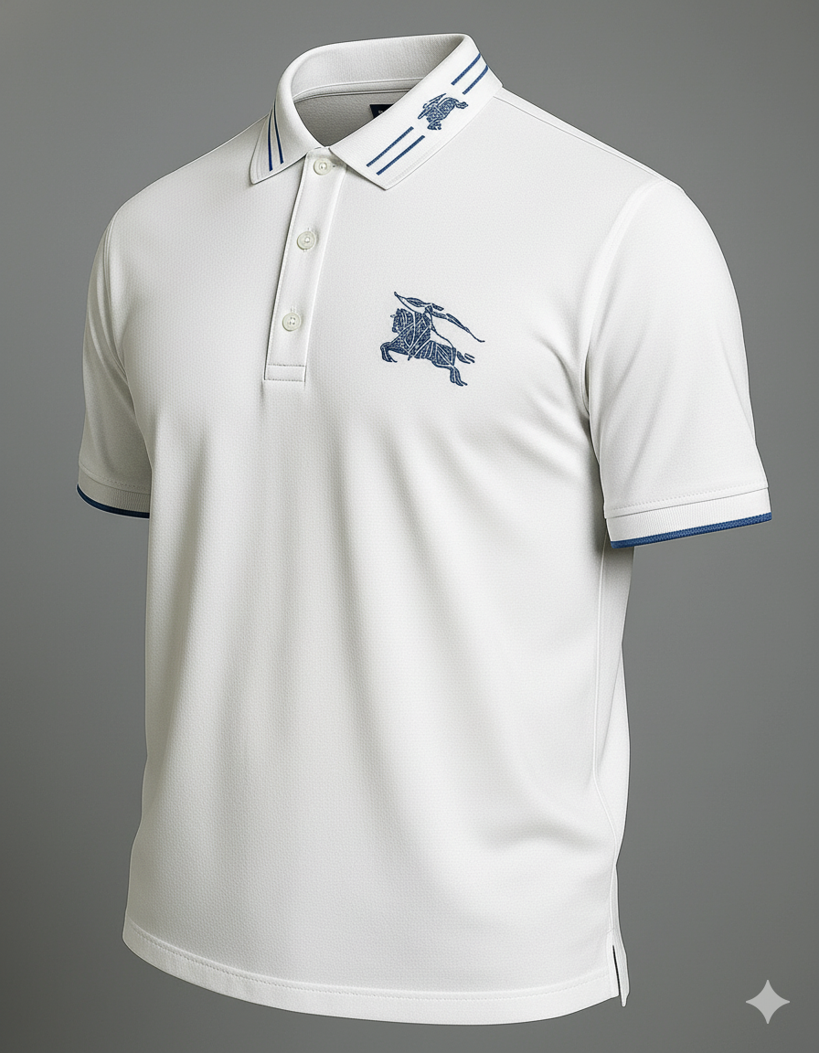 POLO BLANCO CON CABALLO BURBERRY BORDADO
