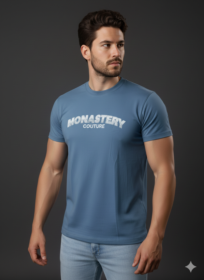 CAMISETA AZUL HORMA REGULAR