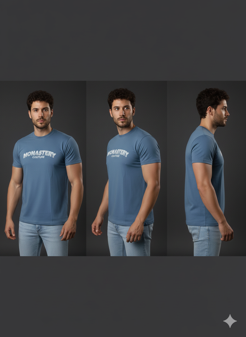 CAMISETA AZUL HORMA REGULAR