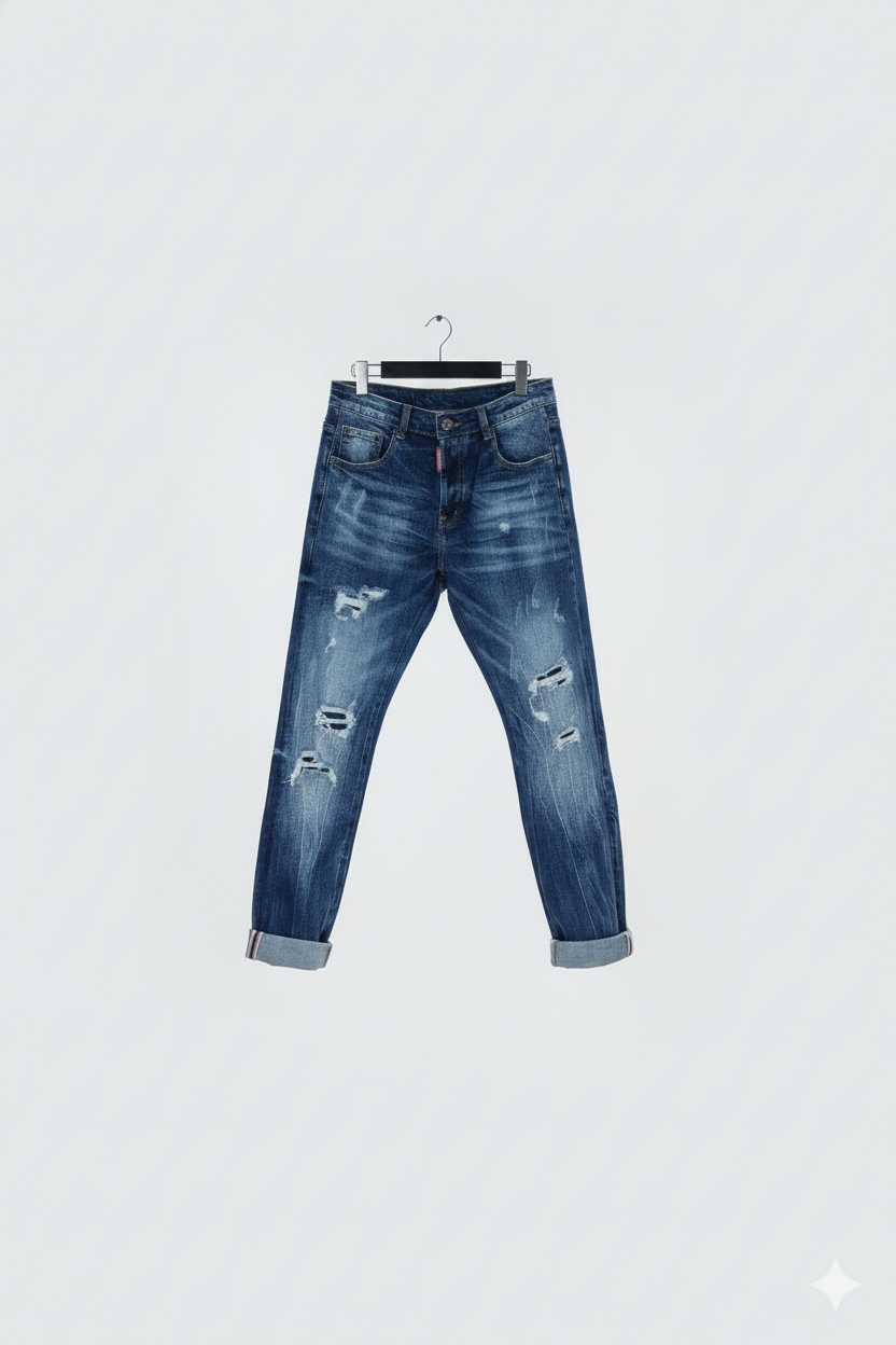 Jean Azul Desgastado con Estilo Urbano