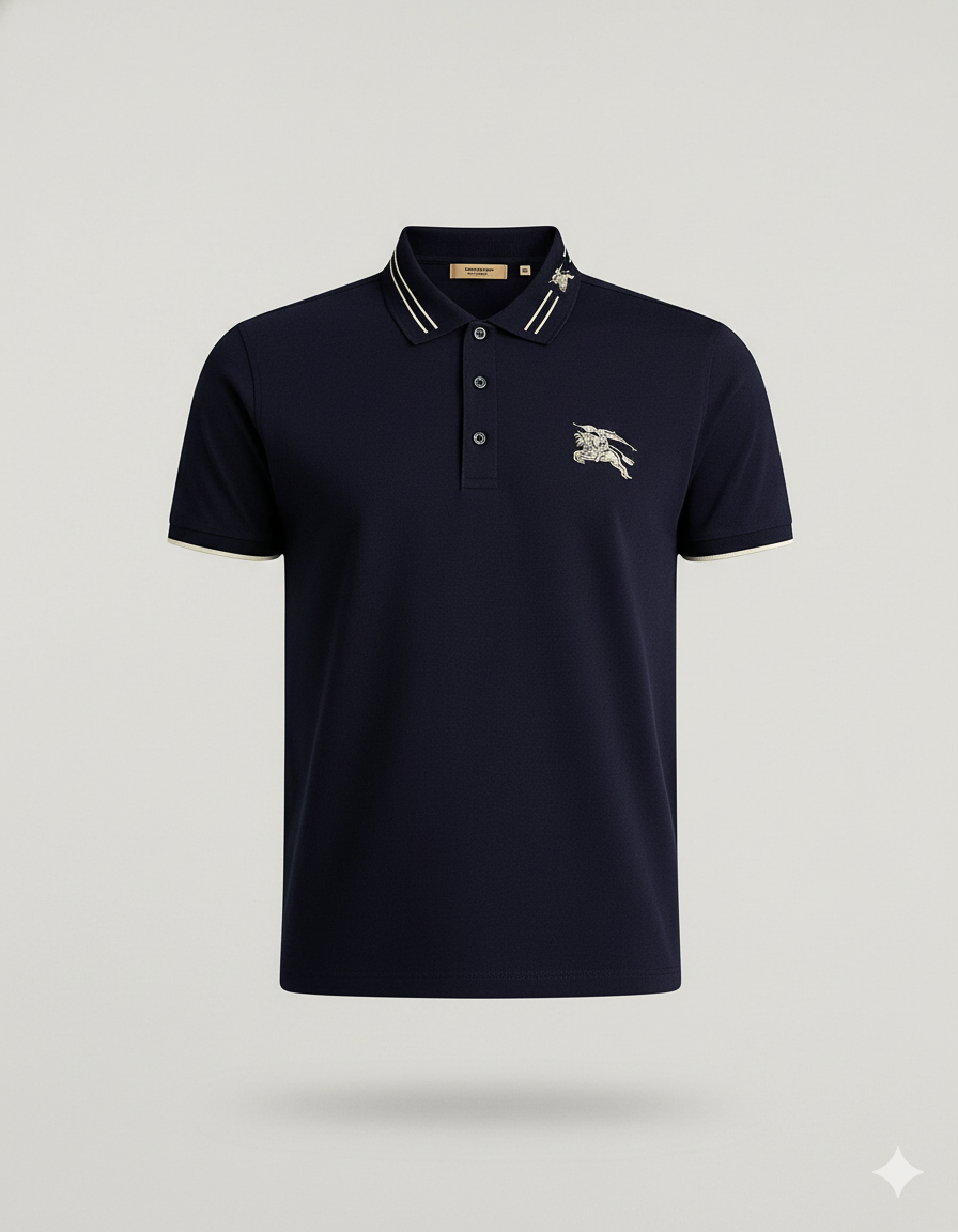 POLO AZUL OSCURO CON CABALLO