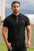 Polo slim fit negra de estilo premium
