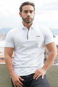 Polo slim fit blanca de estilo premium