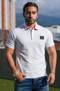 Polo Blanco Premium con Detalle en Cuello