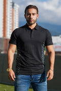 Polo Negro con Detalle Lateral Moderno