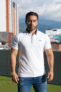 POLO BLANCO BOSS CON CUELLO EN CONTRASTE