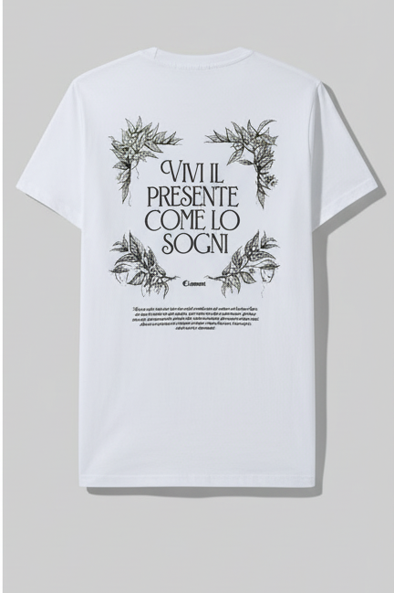 Camiseta Blanca “Vivi il Presente” Clement