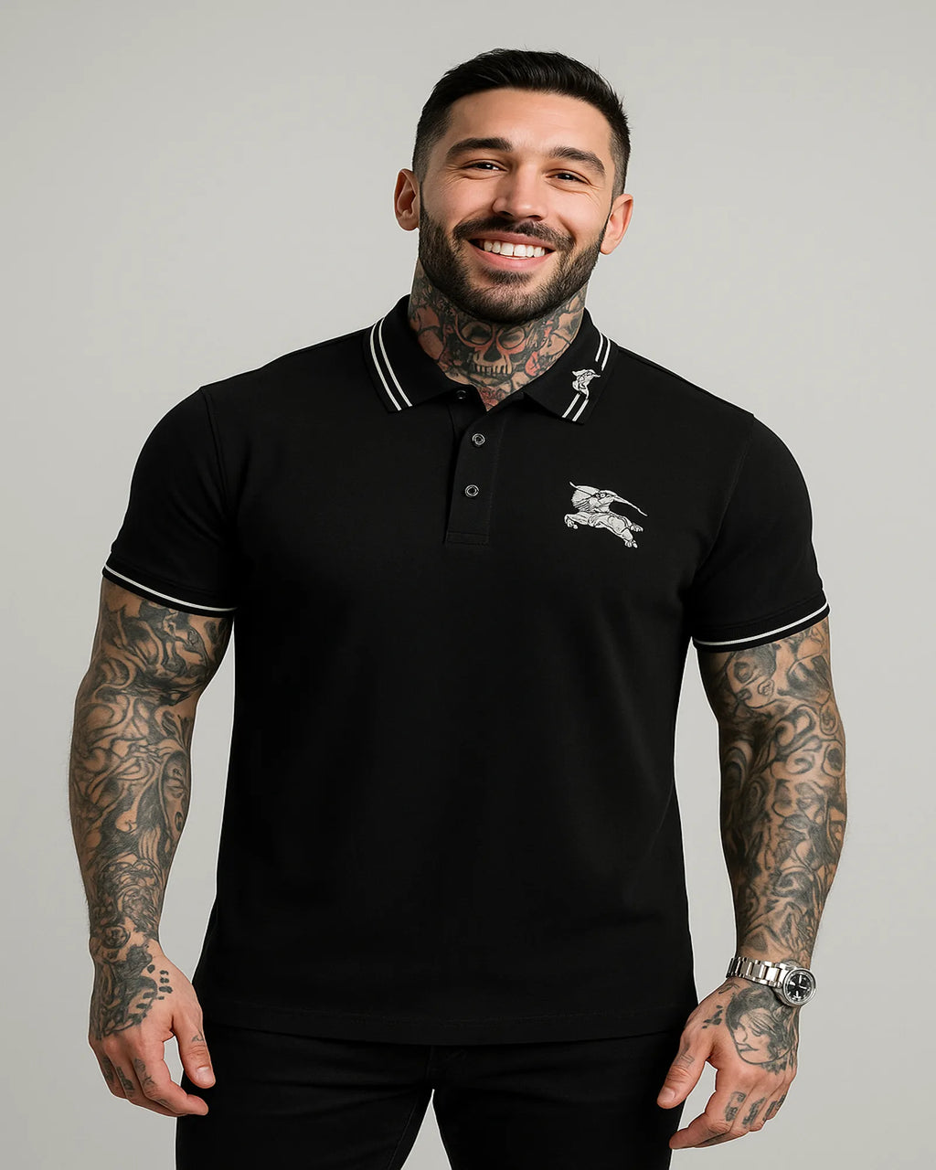 POLO NEGRO CON CABALLO BURBERRY