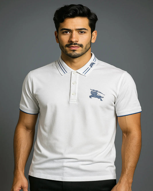 POLO BLANCO CON CABALLO BURBERRY BORDADO